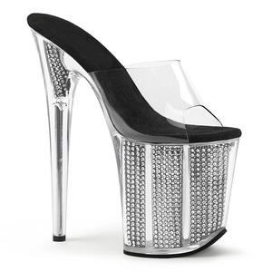 Chaussures de Pole Dance à Talons Hauts de 20 cm en Cristal et Diamants Fins pour Femmes, Bout Ouvert, Style Tongs, Talon Aiguille, À Enfiler, Hauteur Accrue, Robe d'Été - Product Image 2