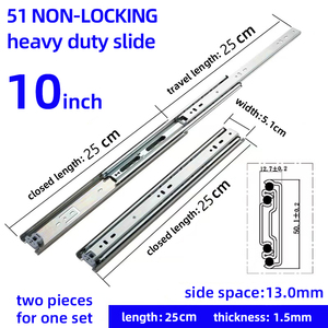 51mm extension complète 65kg 150lbs verrouillage verrouillage verrouillage <span class=keywords><strong>charge</strong></span> <span class=keywords><strong>lourde</strong></span> tiroir télescopique Glissières pour industriel - Product Image 6