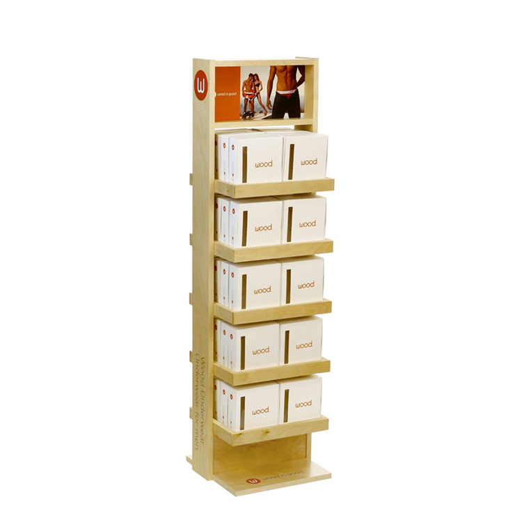 Customized Countertop Wooden Toy Display Stand With Hooks for Pet Toys — view 5