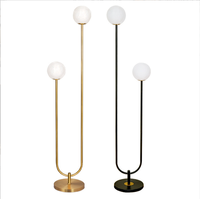Lampe sur pied double globe lunaire minimaliste nordique, lumière d'ambiance de luxe pour chambre à coucher, salon et salle à manger