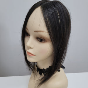 Perruque à clipser en cheveux humains lisses de 12 pouces, couleur noire naturelle, marron, de qualité supérieure, légère, respirante, pour un coiffage quotidien - Product Image 1