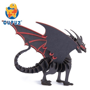 CUPUZ Rompecabezas de Papel 3D Dragón de Fuego, La Leyenda de la Llama, Kit de Manualidades para Decoración de Escritorio, Juguetes Educativos, Rompecabezas y Juegos - Product Image 3