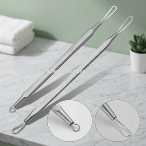 เครื่องมือกำจัดสิวหัวขาว สแตนเลส สำหรับใบหน้าและผิวกาย ช้อน 2 ด้าน กันน้ำ อุปกรณ์เสริมความงาม รับประกัน 5 ปีขึ้นไป - Product Image 3