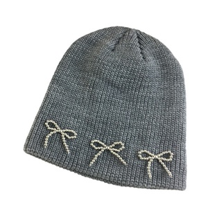Autumn Winter Women's Cute Sweet Bow Knitted <b>Hat</b> Korean Style <b>Warm</b> <b>Hat</b> with Ear Protection Trendy Outdoor Casual Cold <b>Hat</b> - Product Image 1