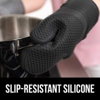 Ensemble de maniques et de protège-plats en silicone résistant à la chaleur, gants flexibles pour la cuisine, la cuisson et le barbecue