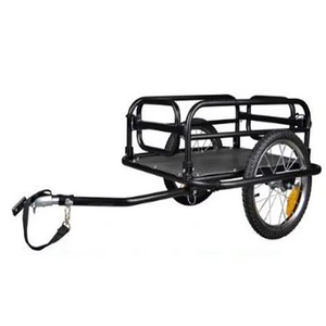 Herramienta de remolque de acero para un solo vehículo, remolque de bicicleta de carga plegable con cubo de camión de carga montado en la parte trasera para ciclismo al aire libre - Product Image 6