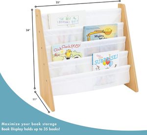 Librería Esquinera Moderna <span class=keywords><strong>de</strong></span> Madera con 4 Estantes, Diseño Ecológico y Duradero, Acabado Blanco y Natural - Product Image 3