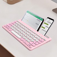 Ensemble clavier et souris ergonomique sans fil BT 5.0, 78 touches, étanche, anti-ghosting, avec interrupteurs noirs, pour ordinateur portable, PC, phablet, tablette, multi-appareils