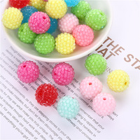 20MM Moka Résine Diamant Boule Transparent Perceuse Trou Droit Perle Main Chaîne Porte-clés Pendentif Stylo Couverture Bijoux Accessoires
