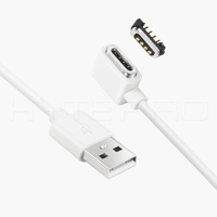 Cable de Carga Magnético en Ángulo Recto HYTEPRO M501W de 4 Pines, Cable USB A Macho de 3A y 1M de TPE, RoHS para Equipos IoT Portátiles Compactos