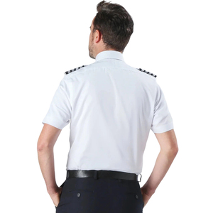Produttore Logo personalizzato 100% cotone camicia <span class=keywords><strong>pilota</strong></span> da uomo manica corta uniforme con spalline a spalla e tasche da compagnia - Product Image 2