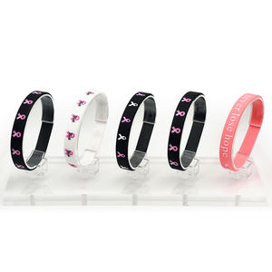 Fournisseurs de bracelets en silicone personnalisés pour la sensibilisation au <span class=keywords><strong>cancer</strong></span> du sein Bracelets en caoutchouc Hope Faith Strength Courage <span class=keywords><strong>cancer</strong></span> - Product Image 2