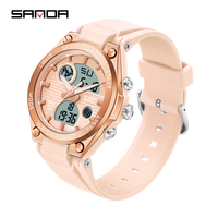 Jam Tangan SANDA Analog Digital Dual Display Multifungsi Alarm Tahan Air 50M Quartz Sport Pria Pelajar ABS