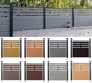 Clôture extérieure étanche en WPC Ensemble de panneaux de clôture horizontaux en bois composite 180x180 <span class=keywords><strong>cm</strong></span> pour clôture extérieure de maison et de cour Panneaux de clôture en Wpc - Product Image 4