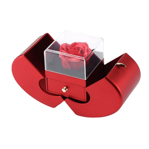 Elegante Caja de Joyería con Zirconia Blanca Chapada en Oro Clásico, Artículos para Fiestas, Tarjeta de Mensaje Personalizada, Regalo de San Valentín para Mi Amor - Product Image 4