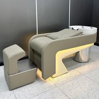 Nouvel Arrivage Lit de lavage de cheveux pour salon de coiffure, Chaise de lavage de cheveux, Lit de lavage avec fonction massage et LED