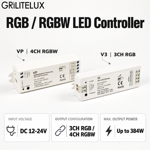 Controlador LED RGBW de 12V VP de 4 Canales 4A/Canal con Atenuación Blanca Independiente para Cinta LED de Voltaje Constante - Product Image 1