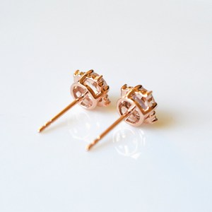 <span class=keywords><strong>De</strong></span> Primera Ley pendientes <span class=keywords><strong>de</strong></span> plata y oro rosa para mujer, aretes pequeños, plata esterlina 925, Circonia cúbica, zirconia, circonita, zirconita, circón, 14K - Product Image 5