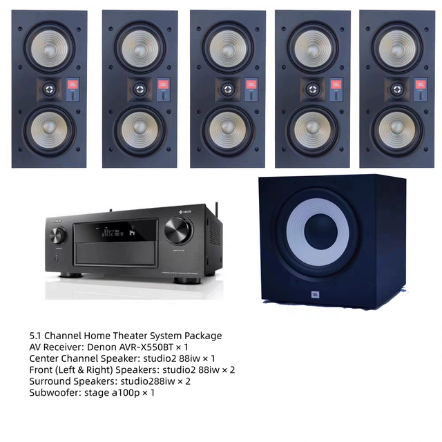 AVR-X550BT 5.1 7.1 Home Theater System with Studio2 88iw 8iw 8ic and Stage A100p