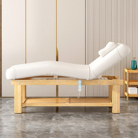 Lit de beauté électrique pliable, cadre en bois massif, design moderne et minimaliste pour salons de beauté, usage domestique, massage, extension de cils