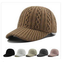 Dames Herfst En Winter Koreaanse Mode Wollen Baseballpet Custom Logo Warm Gebreide Japanse Serie Groothandel