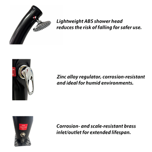 <span class=keywords><strong>Douche</strong></span> <span class=keywords><strong>solaire</strong></span> de jardin et de <span class=keywords><strong>piscine</strong></span> JADE <span class=keywords><strong>20L</strong></span> avec lavage des pieds |   PVC, double section, pomme de <span class=keywords><strong>douche</strong></span> chromée de 6 pouces - Product Image 4