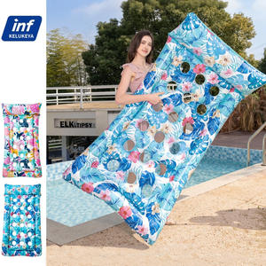 Cama Flotante Inflable con Flores y Hojas, Almohada Reclinable, Anillo de Natación, Tumbona para Piscina, Asiento para Adultos - Product Image 5
