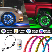 Pabrik Harga Grosir 4Pc IP68 Tahan Air RGB Paling Terang Cincin Led Lampu Roda Mobil Led 15.5 Inci Rgb Lampu Cincin Roda