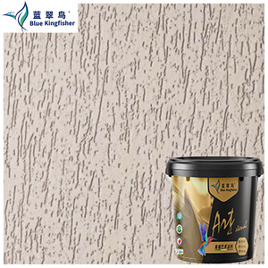 Peinture liquide décorative personnalisée pour bâtiment, revêtement mural en acrylique texturé Graffiato, application par raclage, bleu bleuette - Product Image 4