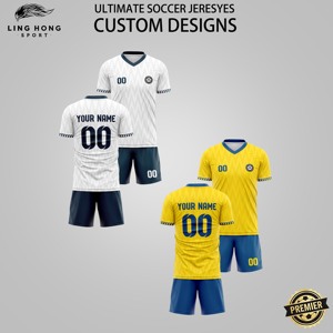 Ensemble de vêtements de football personnalisés en gros, uniformes, nouveau design, maillot de football unisexe, jersey de football pas cher, respirant, à séchage rapide, en polyester, taille XL - Product Image 2