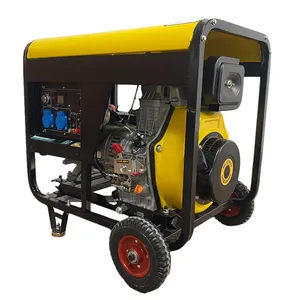 New 2024 Air Cooled Small 6.5-7kw Portable With Wheels Low Noise Diesel Generator