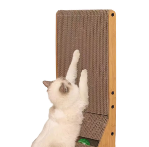 Hiện đại cổ điển bằng gỗ mèo gãi Pad dọc sóng chuông bóng hình chữ nhật các tông mèo scratcher vật nuôi Cung cấp carton - Product Image 2