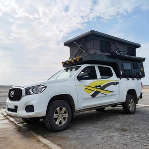 Caisse arrière grise de forme spéciale pour pick-up, aménagée en espace de vie pour voyages en autonomie et camping en extérieur, modification de coffre de véhicule - Product Image 4