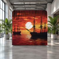 Support d'affichage en aluminium avec impression personnalisée de paysage tropical, toile tendue pour l'affichage en salon professionnel et la décoration visuelle intérieure