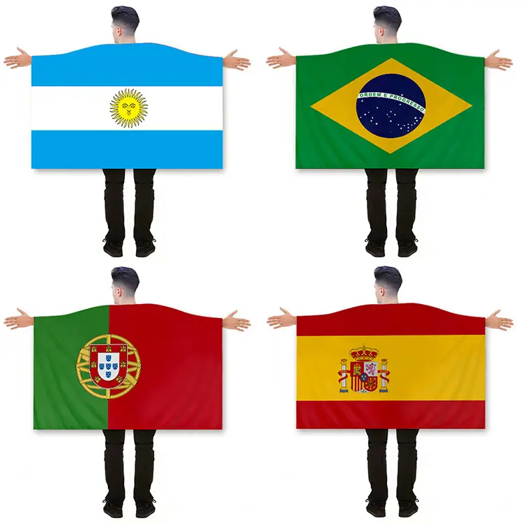 Profesyonel bayrak üreticisi tüm ülkeler spor hayranları kutlama ulusal pelerin vücut bayrağı