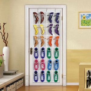 High Quality Service Dust Proof <b>Hook</b> <b>Shoes</b> Bags Laminated Non Woven Hanging Storage Bags Behind Doors Set 10L Capacity - Product Image 6