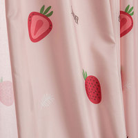 Tissu de rideau imprimé 100% polyester, motif fraise, rose, pour l'été, vente en gros