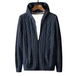 Hot Selling Winter mens cardigan sweater hoodie jacket sweater for men sweater knitting machine price