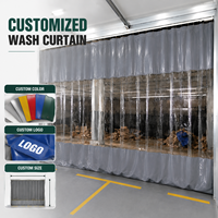 Bâche en PVC imperméable anti-éclaboussures, rideau en vinyle sur mesure avec fenêtre transparente pour station de lavage automobile
