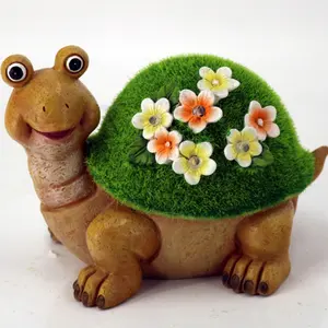 Estátua de tartaruga de resina pastoral LED criativa para decoração de jardim e pátio, artesanato personalizado, micro paisagem à prova d'água