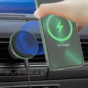 Tech Gadgets 2024 Qi 15w Dashboard Air Vent Charging Cradle Magnetic Wireless Car Charger Mount Phone Holder
