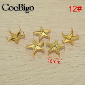 200pcs धातु कीलक स्पाइक स्टड पांच पंजे स्टार <span class=keywords><strong>Rivets</strong></span> स्टार सिरा पंक रॉक उपकरण चमड़ा क्राफ्ट कपड़े बैग सामान 16mm - Product Image 3