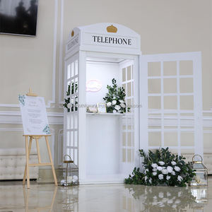 Cabine téléphonique londonienne blanche antique en métal, prix d'usine, pour décorations d'événements de mariage - Product Image 1