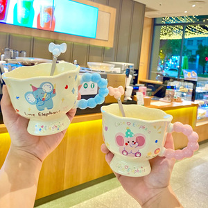 Taza de Cerámica de Pareja de Elefantes Pequeños de Alta Calidad, Regalo para Novias, Cumpleaños, Oficina, Taza de Café - Product Image 5