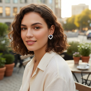 Vendita calda di tendenza Vintage minimalista conchiglia in lega di cuore orecchini pendenti gioielli di moda per le donne e le ragazze all'ingrosso - Product Image 3