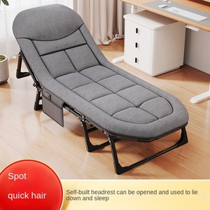 Lit pliant moderne en acier pour pause déjeuner, lit simple d'extérieur, lit de camping portable simple, chaise longue multifonctionnelle YQ-XJC pliable pour bureau - Product Image 3