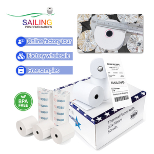 กระดาษม้วนความร้อนสำหรับพิมพ์ใบเสร็จ ขนาด 57*25 มม. ลดราคาพิเศษ 57 50 มม. กระดาษ POS 57x50 57x40 48 แกรม - Product Image 3