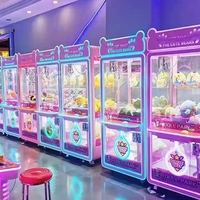 Jeu d'arcade commercial à joueur unique Machine à griffes de grue transparente à bas prix Divertissement à pièces à vendre