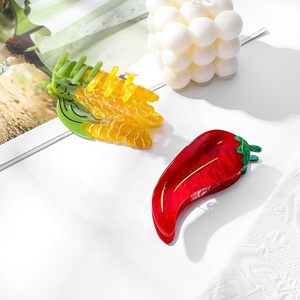 กิ๊บติดผมอะซิเตทลายผักดีไซน์สร้างสรรค์ กิ๊บติดผมอะซิเตทลายพริกแดง กิ๊บติดผมแบบสั่งทำสำหรับผู้หญิง - Product Image 5