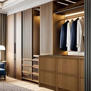 Modern Classical Luxury Light Metal Panel Storage <b>Wardrobe</b> for Home Office Bedroom Hotel or Apartment-for Living Room Use - Product Image 4